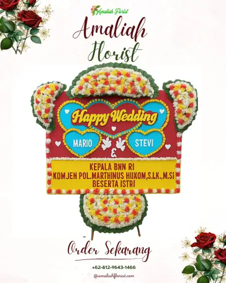 Papan Bunga Pernikahan Surat
